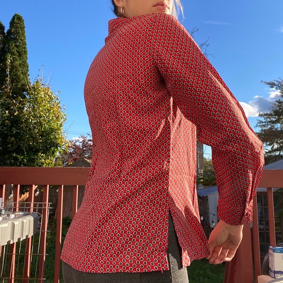 Vintage pointed collar/fun patterned button up great shape well made designer - Picture 3 of 6